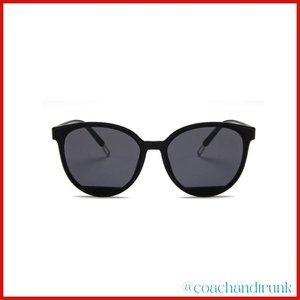Retro Inspired Cat Eye Black Frame Smokey Grey UV400 Lenses For Eye Protection